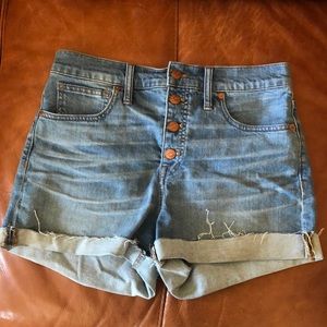 Madewell high waisted button fly shorts